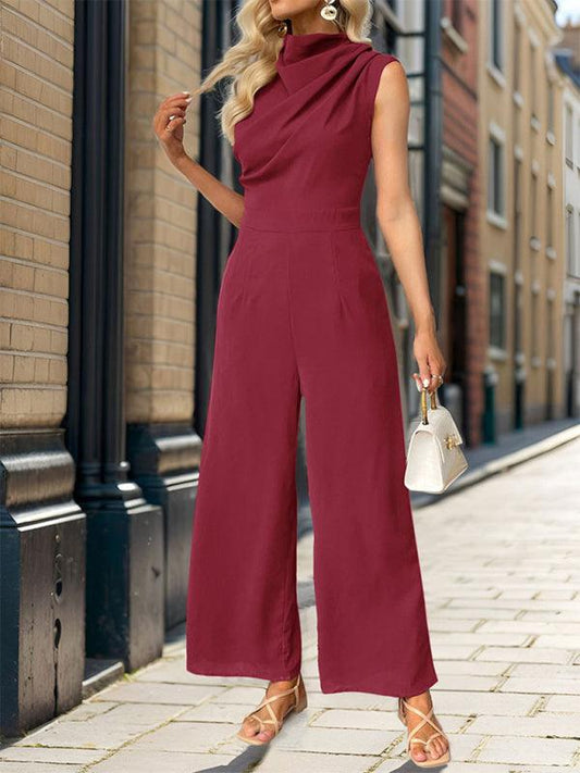 Sleeveless Swing Collar Jumpsuit