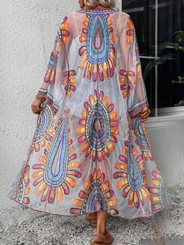 Beach Skirt Casual Vacation Lace Cardigan Bikini Swimsuit Cover-Up Sun Protection Wear - 808Lush