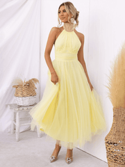style halter neck mesh turtleneck dress - 808Lush