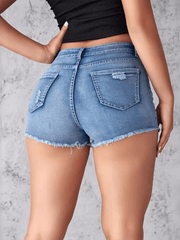 Distressed Denim Shorts Slim