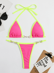 Women's swimwear sexy solid color bikini suit - 808Lush