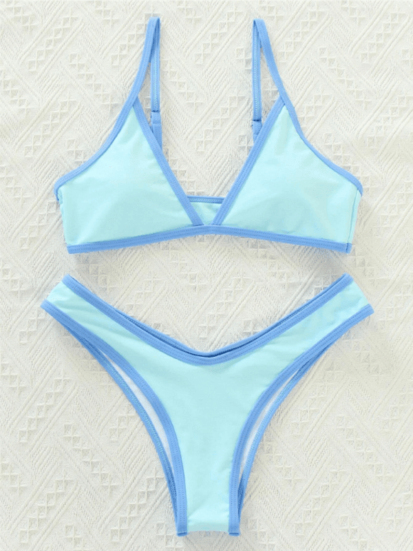 Women's Solid Color Bikini Sexy Sports Contrast Color Bikini - 808Lush
