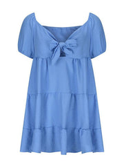 Fashionable and versatile strappy V-neck short-sleeved dress - 808Lush