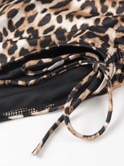 Animal Print Slim Fit Bandeau One-piece Swimsuit - 808Lush