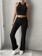 sleeveless slim fit sports and leisure sets - 808Lush