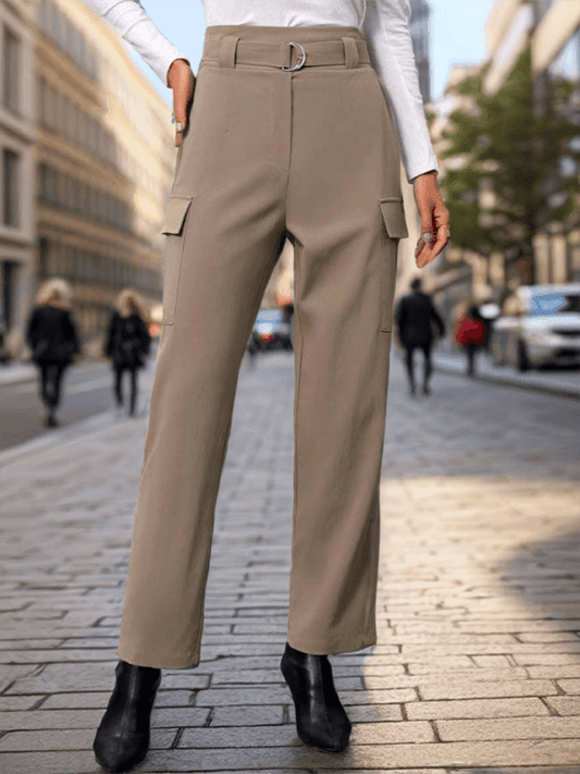 women's lace-up commuter pocket trousers - 808Lush
