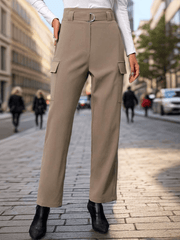 women's lace-up commuter pocket trousers - 808Lush