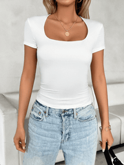 Women's casual slim fit pullover short sleeves