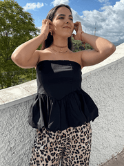 women's Y2K tube top splicing sexy bubble top