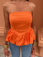 women's Y2K tube top splicing sexy bubble top