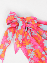 two-piece swimsuit four-piece sexy backless printed bikini
