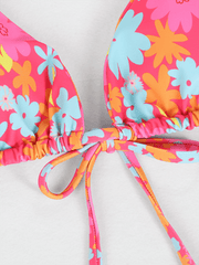 two-piece swimsuit four-piece sexy backless printed bikini