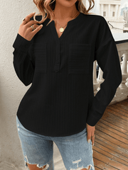 Women's shirt v-neck casual pullover top