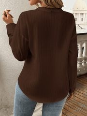 Women's shirt v-neck casual pullover top