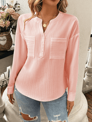 Women's shirt v-neck casual pullover top