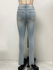 casual elastic slim fit pencil jeans - 808Lush