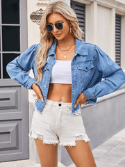 Casual Ripped Denim Short Jacket Top - 808Lush