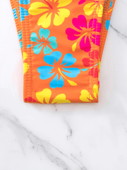Triangle Cup Printed Lace-Up Sexy Bikini Swimsuit - 808Lush