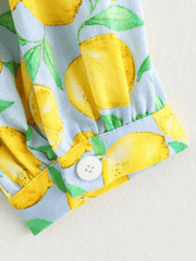 leisure holiday lemon print shorts suit