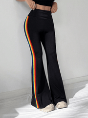 Women's high waist drape wide leg straight trousers