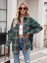 Casual Loose Plaid Pocket Shirt