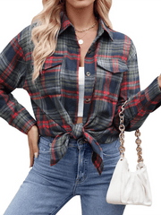 Casual Loose Plaid Pocket Shirt