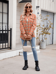 Casual Loose Plaid Pocket Shirt