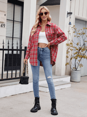 Casual Loose Plaid Pocket Shirt