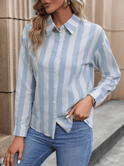 long-sleeved striped shirt - 808Lush