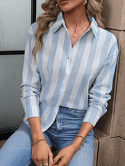 long-sleeved striped shirt - 808Lush