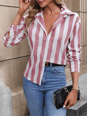 long-sleeved striped shirt - 808Lush