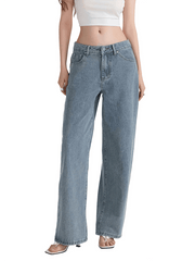 Bow Embroidered Casual Non-Stretch Straight Trousers