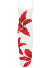 Floral print multi-color sling street style hip dress