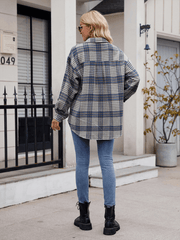 Houndstooth Button Flannel Tweed Shirt