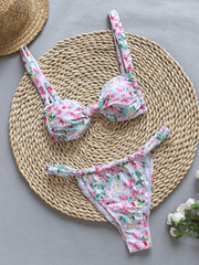 Women's Strappy Floral Print Bikini
