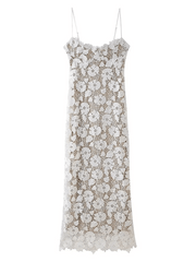 Women's floral lace mesh long dress