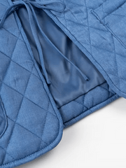 Lapel Diamond Check Lightweight Cotton Jacket