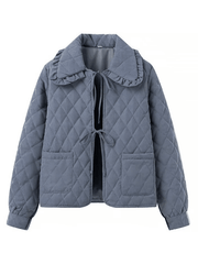 Lapel Diamond Check Lightweight Cotton Jacket
