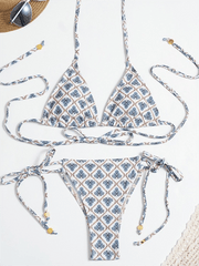 Printed Strappy Two-Piece Swimsuit
