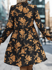 floral print ladies elegant mini dress