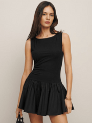 Ladies sleeveless stitching dress