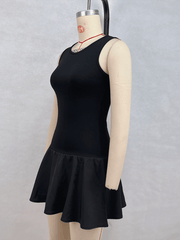 Ladies sleeveless stitching dress