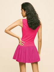 Ladies sleeveless stitching dress