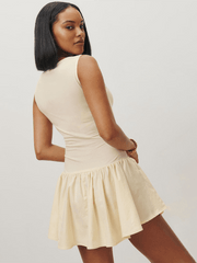 Ladies sleeveless stitching dress