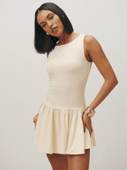 Ladies sleeveless stitching dress