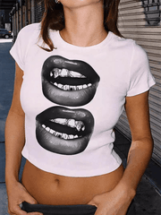 Sweet Spicy Printed T-shirt Personalized Printed Y2K Top