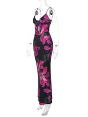 Fashion Print Sexy V-Neck Vest Slim Skirt Set