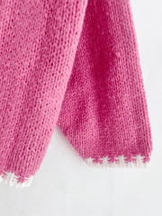 Knit Sweater Jacket Solid Color Loose Cardigan