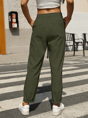 Casual High Waist Button Straight Leg Pants