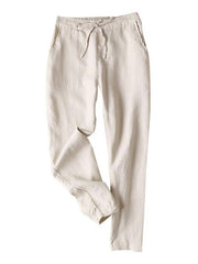 Casual High Waist Button Straight Leg Pants
